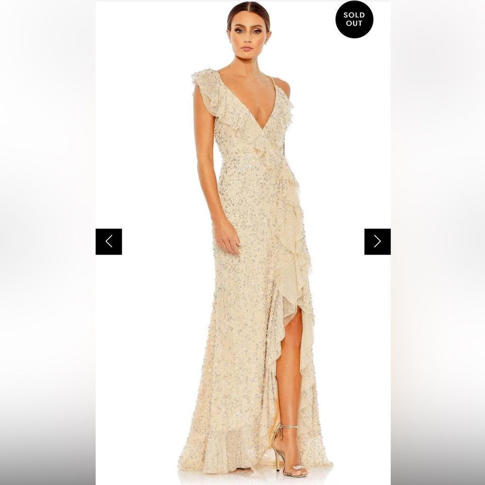 Mac Duggal 10931 - Asymmetrical Ruffle Detail Sleeveless Dress NWT